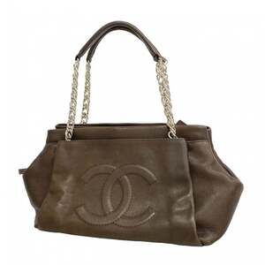 Chanel Tote Bag/Chain Tote, Caviar Leather, Brown, Women's